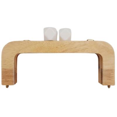 Angel Çanta Aksesuar 20 cm Açık Renk Ahşap Burs Beyaz Renk Toplu - 1