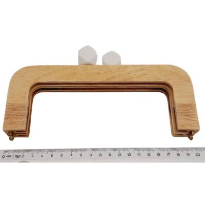 Angel Çanta Aksesuar 20 cm Açık Renk Ahşap Burs Beyaz Renk Toplu - 2