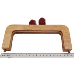 Angel Çanta Aksesuar 20 cm Açık Renk Ahşap Burs Bordo Renk Toplu - 2