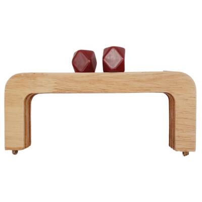 Angel Çanta Aksesuar 20 cm Açık Renk Ahşap Burs Bordo Renk Toplu - 1
