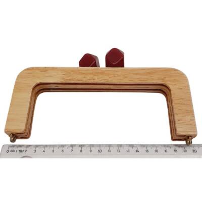 Angel Çanta Aksesuar 20 cm Açık Renk Ahşap Burs Bordo Renk Toplu - 2