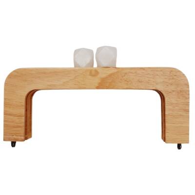 Angel Çanta Aksesuar 20 cm Açık Renk Ahşap Burs Ebruli Beyaz Renk Toplu - 1