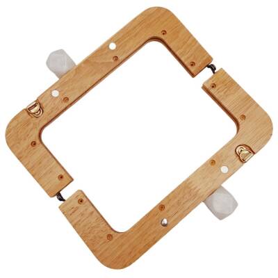 Angel Çanta Aksesuar 20 cm Açık Renk Ahşap Burs Ebruli Beyaz Renk Toplu - 4