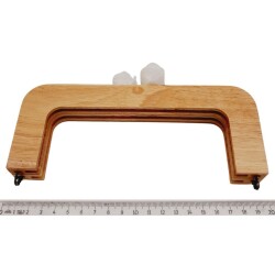 Angel Çanta Aksesuar 20 cm Açık Renk Ahşap Burs Ebruli Beyaz Renk Toplu - 2