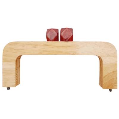 Angel Çanta Aksesuar 20 cm Açık Renk Ahşap Burs Ebruli Bordo Renk Toplu - 1