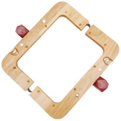 Angel Çanta Aksesuar 20 cm Açık Renk Ahşap Burs Ebruli Bordo Renk Toplu - 4