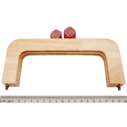 Angel Çanta Aksesuar 20 cm Açık Renk Ahşap Burs Ebruli Bordo Renk Toplu - 2