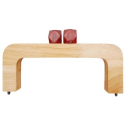 Angel Çanta Aksesuar 20 cm Açık Renk Ahşap Burs Ebruli Bordo Renk Toplu - 1