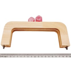 Angel Çanta Aksesuar 20 cm Açık Renk Ahşap Burs Ebruli Fuşya Renk Toplu - 2