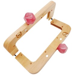 Angel Çanta Aksesuar 20 cm Açık Renk Ahşap Burs Ebruli Fuşya Renk Toplu - 3