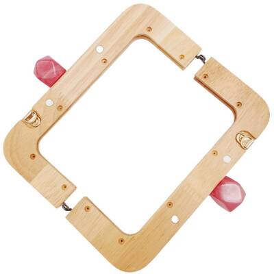 Angel Çanta Aksesuar 20 cm Açık Renk Ahşap Burs Ebruli Fuşya Renk Toplu - 4