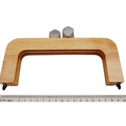 Angel Çanta Aksesuar 20 cm Açık Renk Ahşap Burs Ebruli Gri Renk Toplu - 2