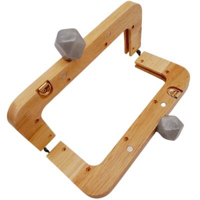 Angel Çanta Aksesuar 20 cm Açık Renk Ahşap Burs Ebruli Gri Renk Toplu - 3