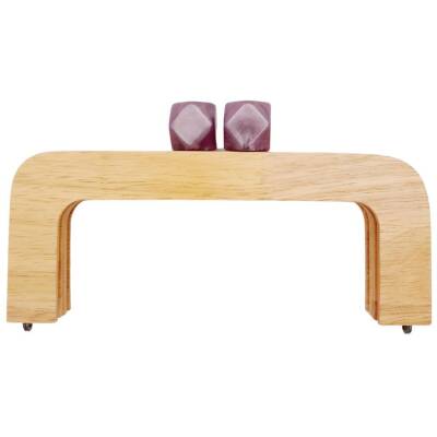 Angel Çanta Aksesuar 20 cm Açık Renk Ahşap Burs Ebruli Mürdüm Renk Toplu - 1