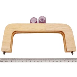 Angel Çanta Aksesuar 20 cm Açık Renk Ahşap Burs Ebruli Mürdüm Renk Toplu - 2