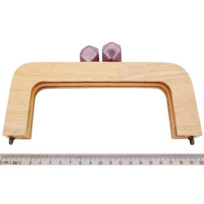 Angel Çanta Aksesuar 20 cm Açık Renk Ahşap Burs Ebruli Mürdüm Renk Toplu - 2