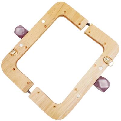 Angel Çanta Aksesuar 20 cm Açık Renk Ahşap Burs Ebruli Mürdüm Renk Toplu - 4