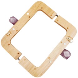 Angel Çanta Aksesuar 20 cm Açık Renk Ahşap Burs Ebruli Mürdüm Renk Toplu - 4