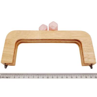 Angel Çanta Aksesuar 20 cm Açık Renk Ahşap Burs Ebruli Pudra Renk Toplu - 2