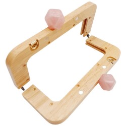 Angel Çanta Aksesuar 20 cm Açık Renk Ahşap Burs Ebruli Pudra Renk Toplu - 3