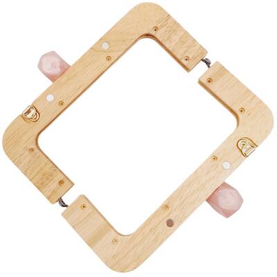 Angel Çanta Aksesuar 20 cm Açık Renk Ahşap Burs Ebruli Pudra Renk Toplu - 4