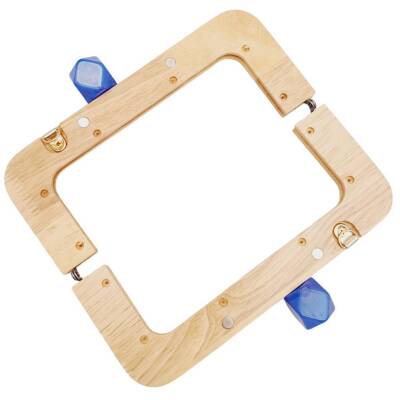 Angel Çanta Aksesuar 20 cm Açık Renk Ahşap Burs Ebruli Saks Mavi Renk Toplu - 4