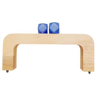 Angel Çanta Aksesuar 20 cm Açık Renk Ahşap Burs Ebruli Saks Mavi Renk Toplu - 1