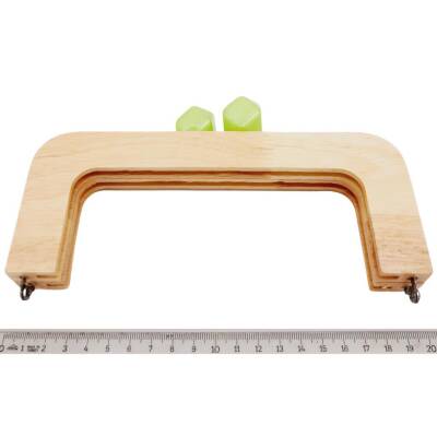 Angel Çanta Aksesuar 20 cm Açık Renk Ahşap Burs Elma Yeşili Renk Toplu - 2