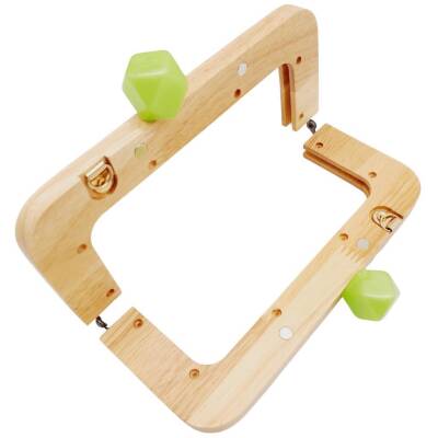 Angel Çanta Aksesuar 20 cm Açık Renk Ahşap Burs Elma Yeşili Renk Toplu - 3