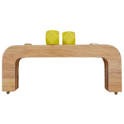 Angel Çanta Aksesuar 20 cm Açık Renk Ahşap Burs Neon Sarı Renk Toplu - 1