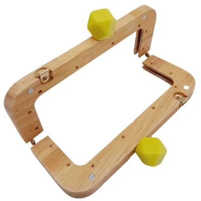 Angel Çanta Aksesuar 20 cm Açık Renk Ahşap Burs Neon Sarı Renk Toplu - 3