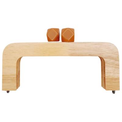 Angel Çanta Aksesuar 20 cm Açık Renk Ahşap Burs Sütlü Kahve Renk Toplu - 1