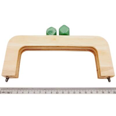 Angel Çanta Aksesuar 20 cm Açık Renk Ahşap Burs Zümrüt Yeşili Renk Toplu - 2