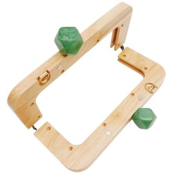 Angel Çanta Aksesuar 20 cm Açık Renk Ahşap Burs Zümrüt Yeşili Renk Toplu - 3