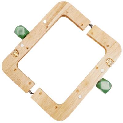 Angel Çanta Aksesuar 20 cm Açık Renk Ahşap Burs Zümrüt Yeşili Renk Toplu - 4