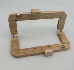 Angel Çanta Aksesuar 20 Cm Açık Renk Kare Başlıklı Ahşap Burs - Angel Çanta Aksesuar