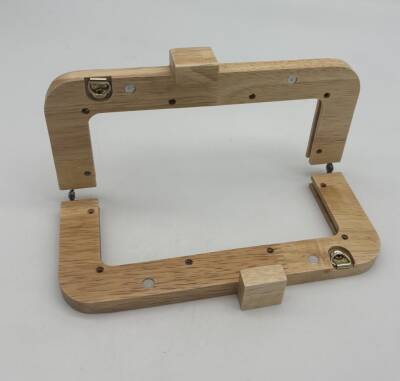 Angel Çanta Aksesuar 20 Cm Açık Renk Kare Başlıklı Ahşap Burs - 1