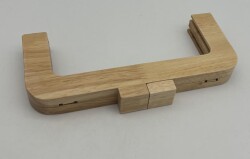 Angel Çanta Aksesuar 20 Cm Açık Renk Kare Başlıklı Ahşap Burs - 2