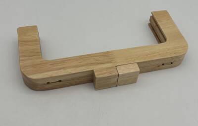 Angel Çanta Aksesuar 20 Cm Açık Renk Kare Başlıklı Ahşap Burs - 2