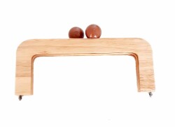 Angel Çanta Aksesuar 20 Cm Ahşap Çanta Bursu Açık Renk Yuvarlak Toplu - Angel Çanta Aksesuar
