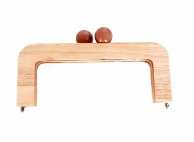 Angel Çanta Aksesuar 20 Cm Ahşap Çanta Bursu Açık Renk Yuvarlak Toplu - 1