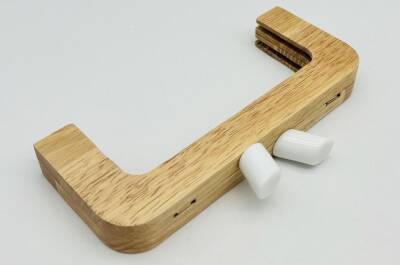 Angel Çanta Aksesuar 20 Cm Beyaz Renk Silindir Başlıklı Ahşap Burs - 1