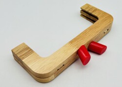 Angel Çanta Aksesuar 20 Cm Kırmızı Renk Silindir Başlıklı Ahşap Burs - Angel Çanta Aksesuar