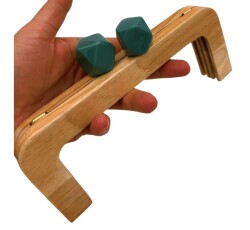 Angel Çanta Aksesuar 20 Cm Koyu Yeşil Başlıklı Ahşap Burs - Angel Çanta Aksesuar