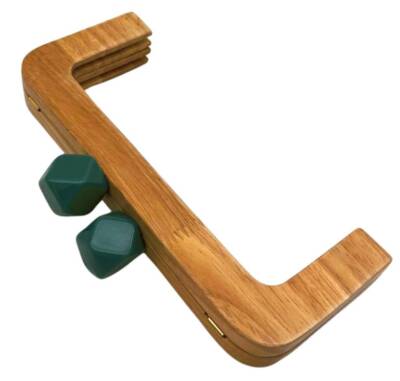 Angel Çanta Aksesuar 20 Cm Koyu Yeşil Başlıklı Ahşap Burs - 2