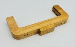 Angel Çanta Aksesuar 20 Cm Orta Koyu Kare Başlıklı Ahşap Burs - Angel Çanta Aksesuar