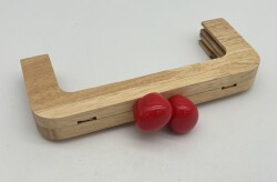 Angel Çanta Aksesuar 20 Cm Oval Kırmızı Toplu Ahşap Burs - Angel Çanta Aksesuar