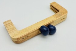 Angel Çanta Aksesuar 20 Cm Oval Lacivert Toplu Ahşap Burs - Angel Çanta Aksesuar