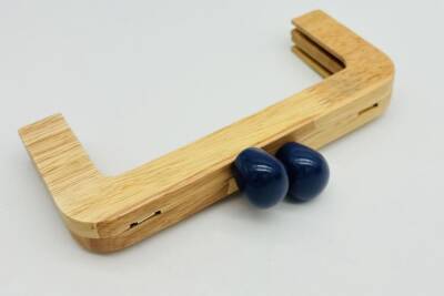 Angel Çanta Aksesuar 20 Cm Oval Lacivert Toplu Ahşap Burs - 1