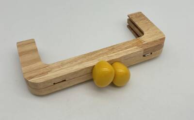 Angel Çanta Aksesuar 20 Cm Oval Sarı Toplu Ahşap Burs - 1